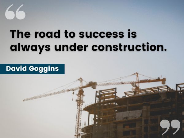 David Goggins quote about the road to success