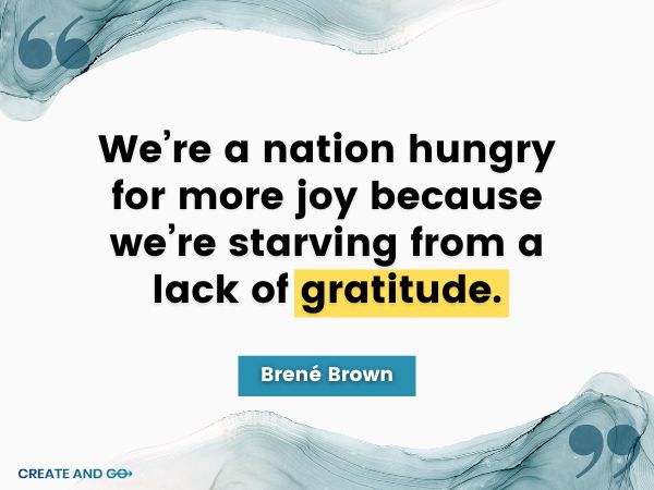 Brené Brown quote about gratitude