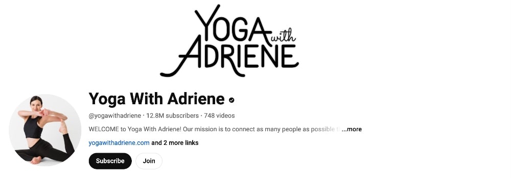 Yoga with Adrienne YouTube banner