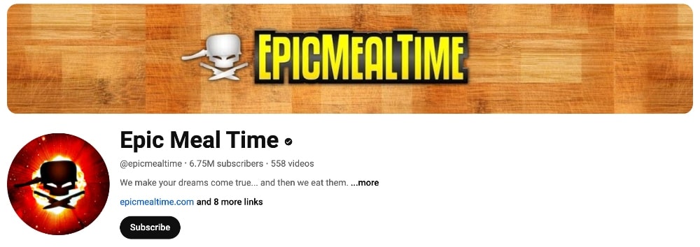 epic meal time YouTube banner