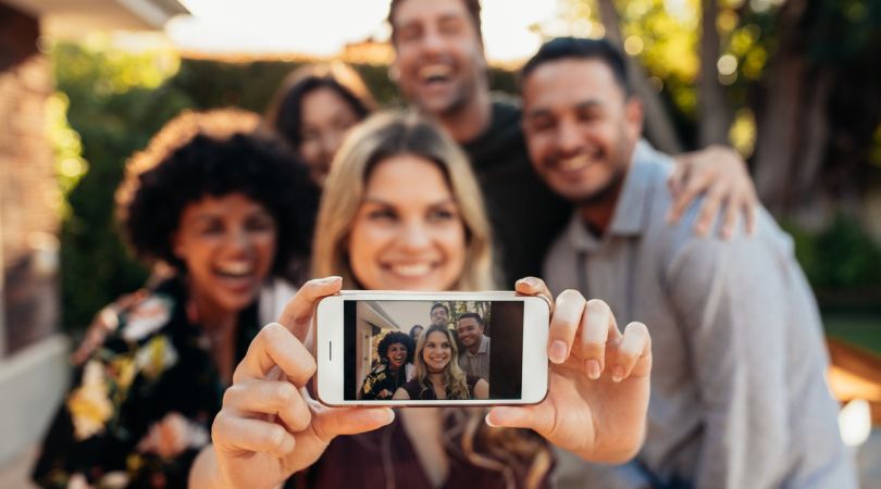 friends taking a selfie together